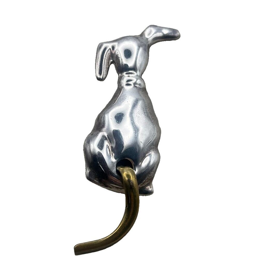 Taxco Mexico 925 Sterling Silver Dog Brooch Pin Two Tone Wagging Tail 14 g Gift